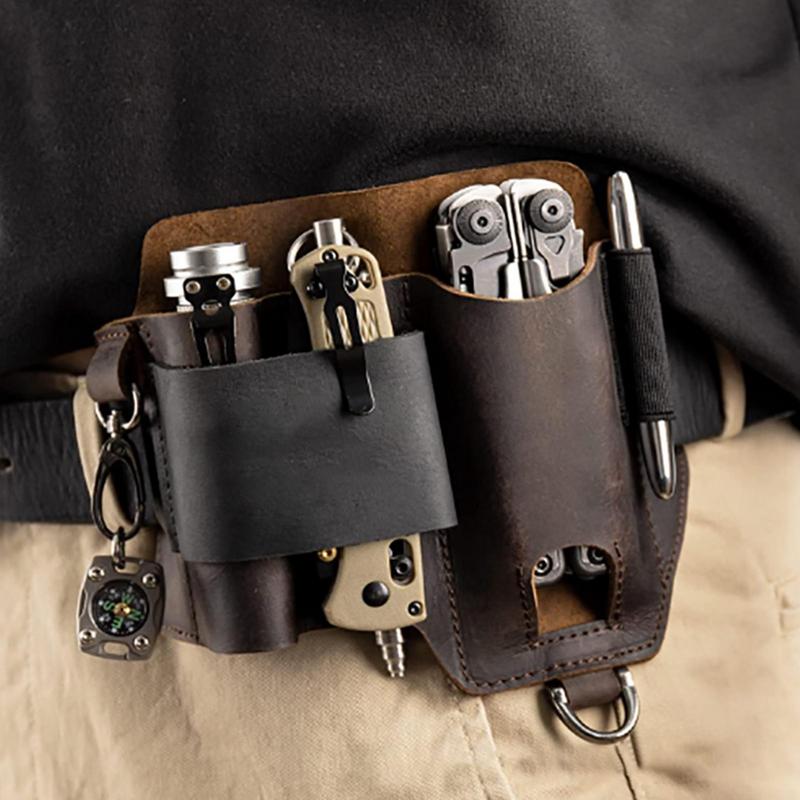 Fire Starting Kit - Men Leather EDCs Organizer Sheath EDCs