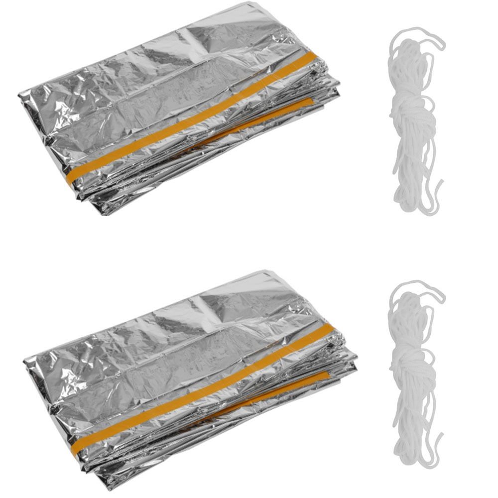 Survival Blanket Reflective - 2 Pcs Durable Reflective Emergency Shelter