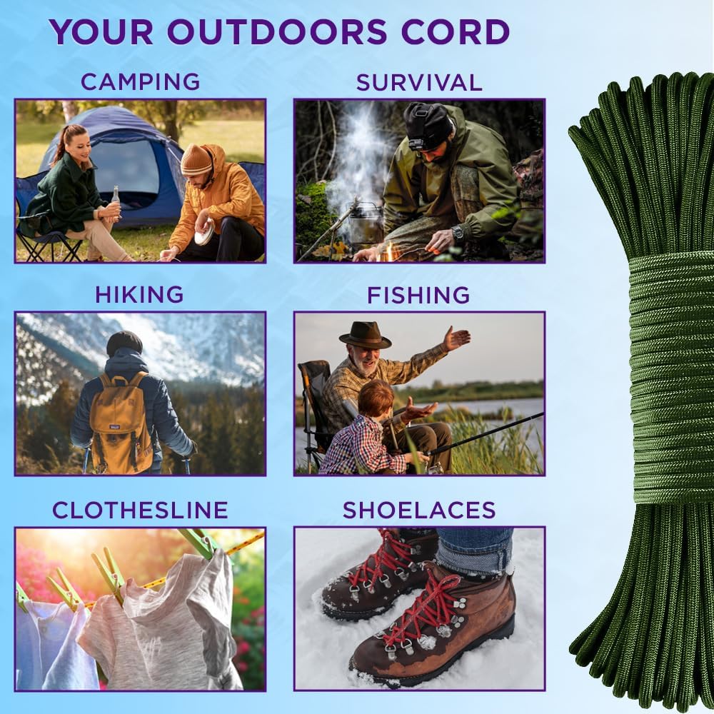 Reflective Paracord Rope 1000f - مراجعة Para Cord 1000Ft وسعره