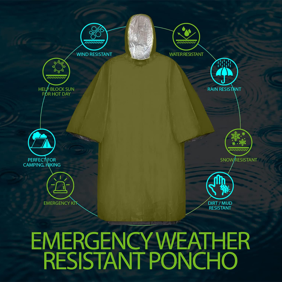 3/5-Pack Emergency Poncho Set  - مراجعة Emergency Poncho Rain وسعره