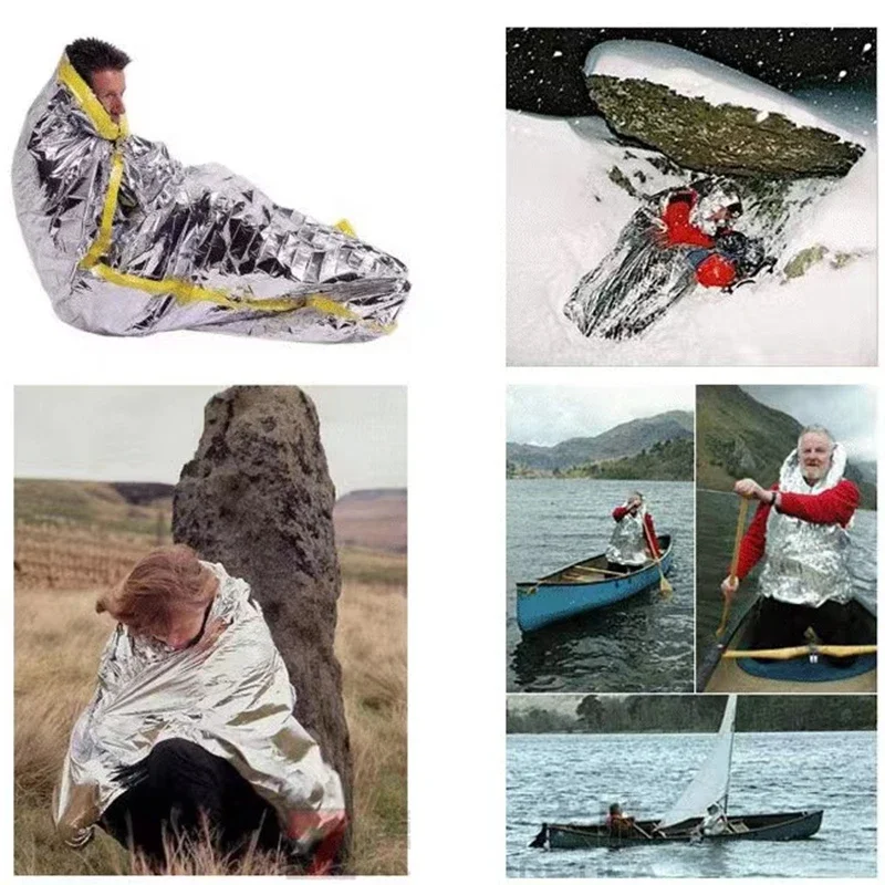 160*210cm 3 PCS Emergency Myra - مراجعة Survival Blanket Reflective وسعره