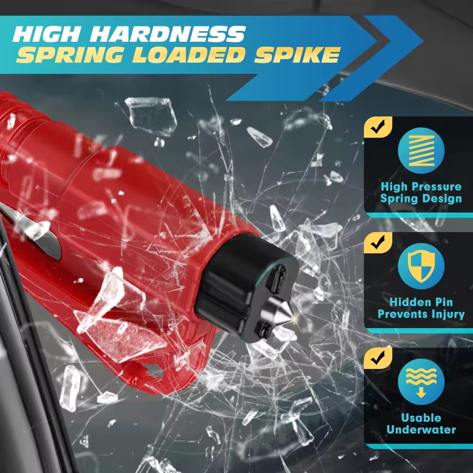 Safety Hammer Car Escape Tool  - مراجعة Rescue Rope Throw وسعره