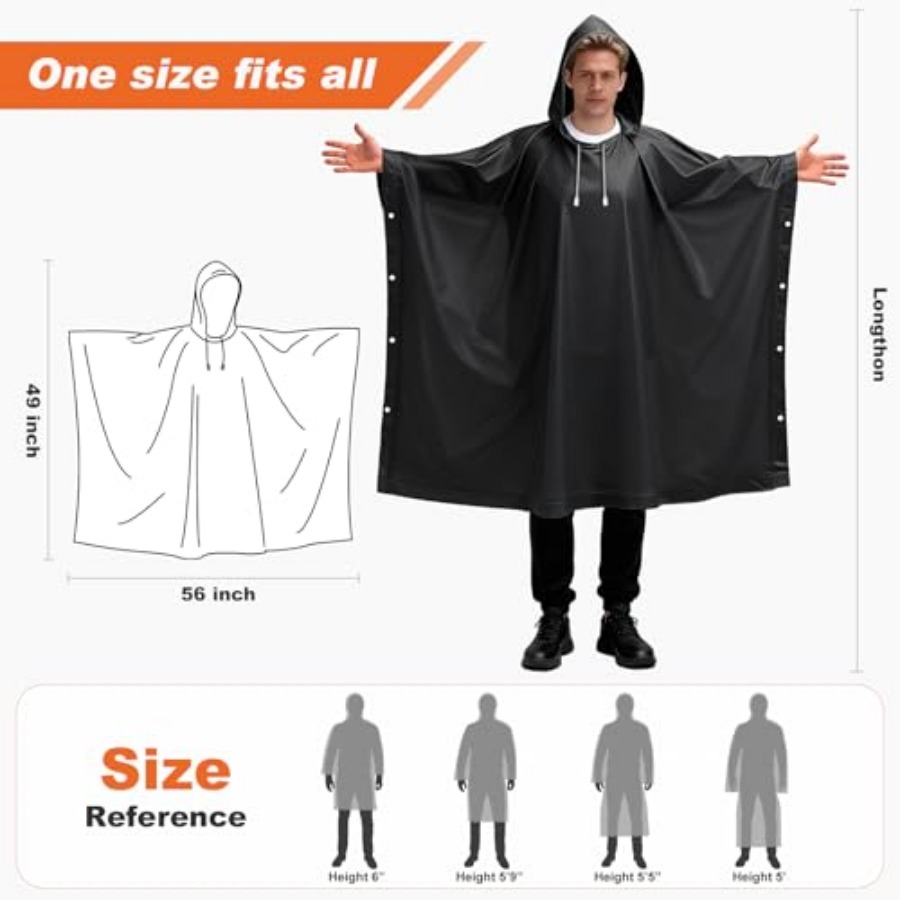 8 Pack Hooded Rain Ponchos for - مراجعة Emergency Poncho Rain وسعره