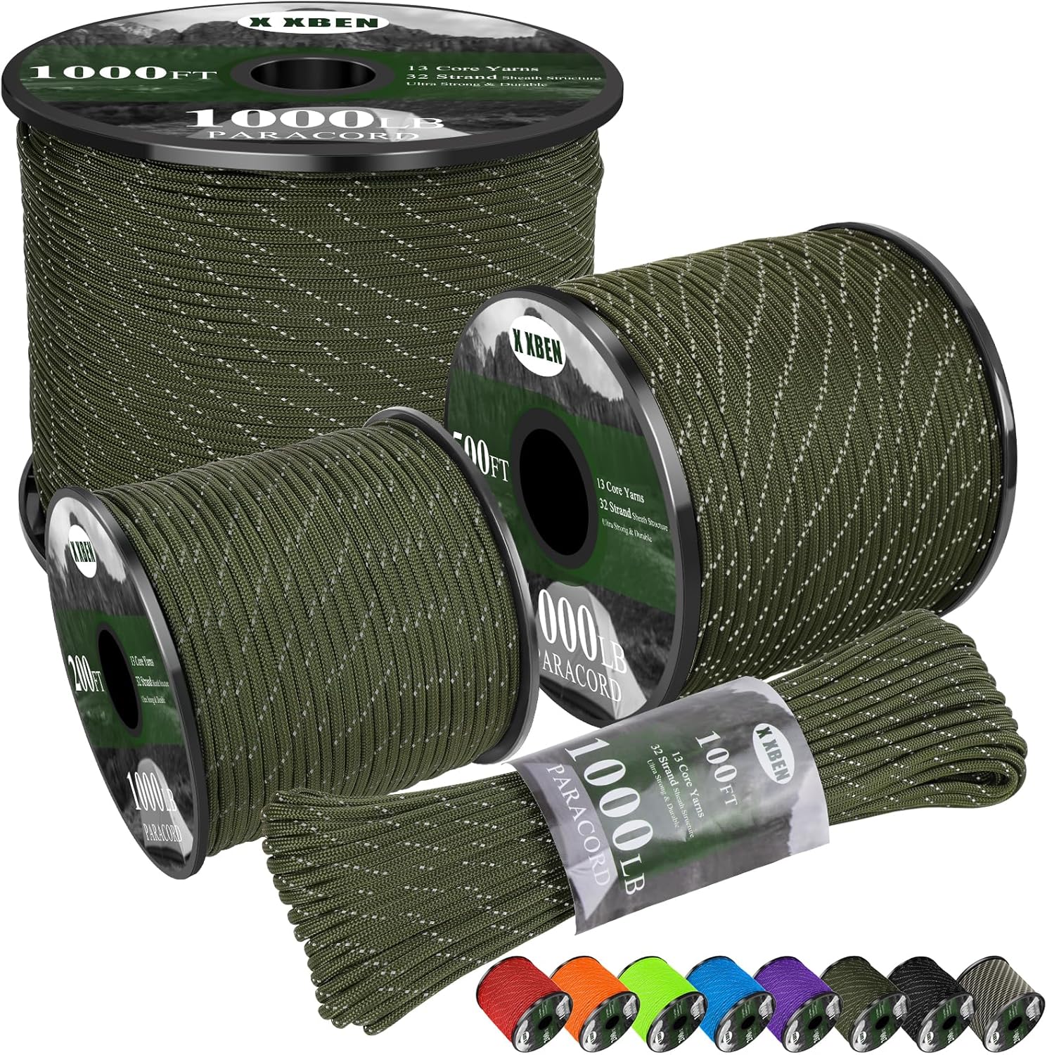 1000lb Reflective Paracord 4mm - مراجعة Para Cord 1000Ft وسعره