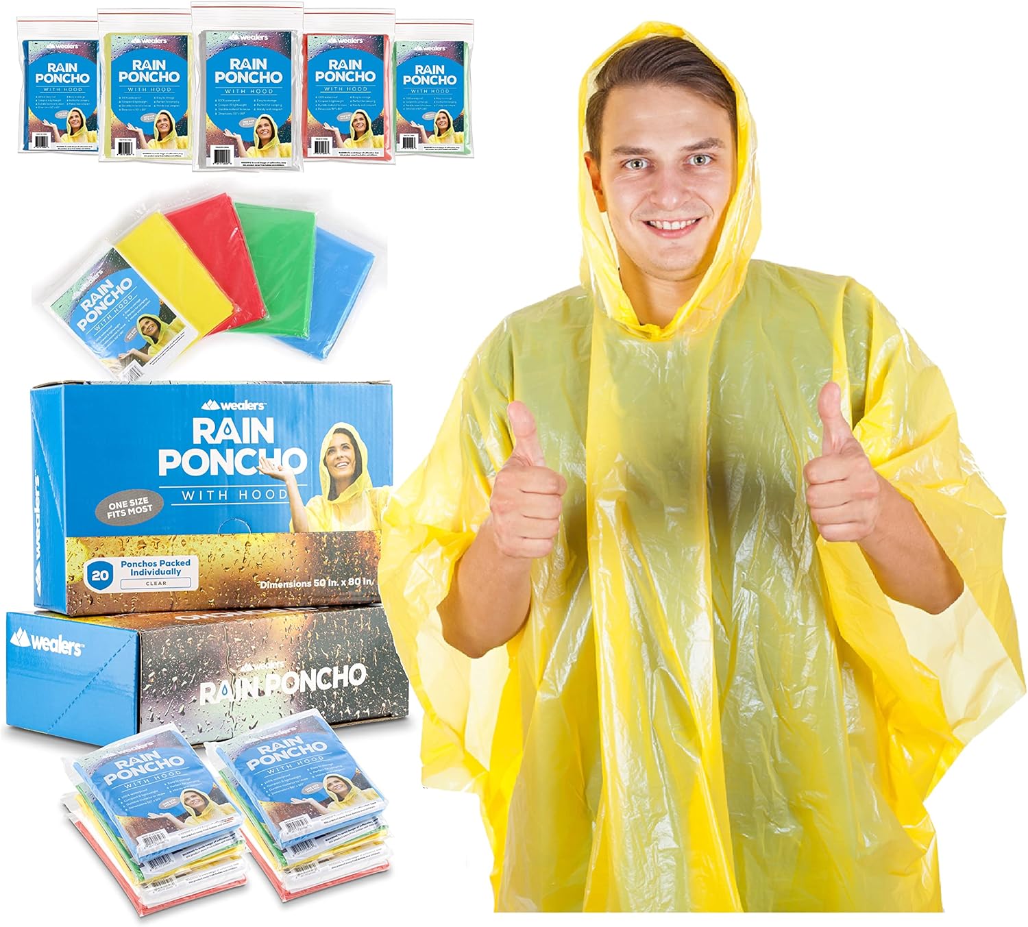 Rain Ponchos for Adults Teens  - مراجعة Emergency Poncho Rain وسعره