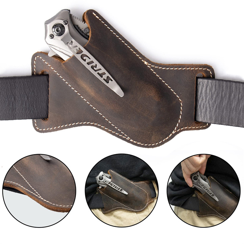 1PC Leather Knives Sheaths Fol - مراجعة Fire Starting Kit وسعره
