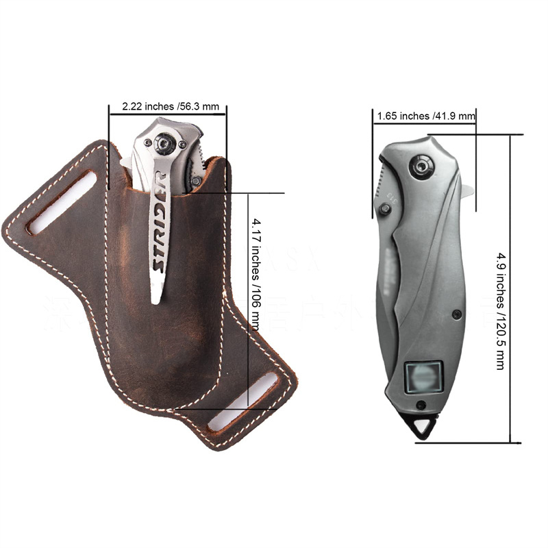 1PC Leather Knives Sheaths Fol - مراجعة Fire Starting Kit وسعره