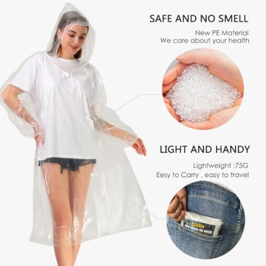 Disposable Rain Ponchos for Ad - مراجعة Emergency Poncho Rain وسعره