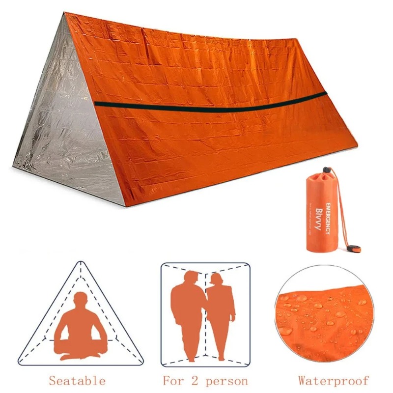 2 Person Emergency Shelter Biv - مراجعة Emergency Mylar Tent وسعره