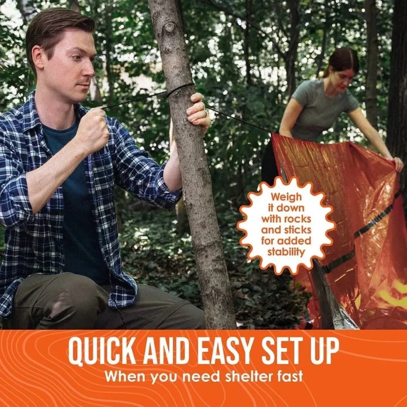 2 Person Emergency Shelter Biv - مراجعة Emergency Mylar Tent وسعره