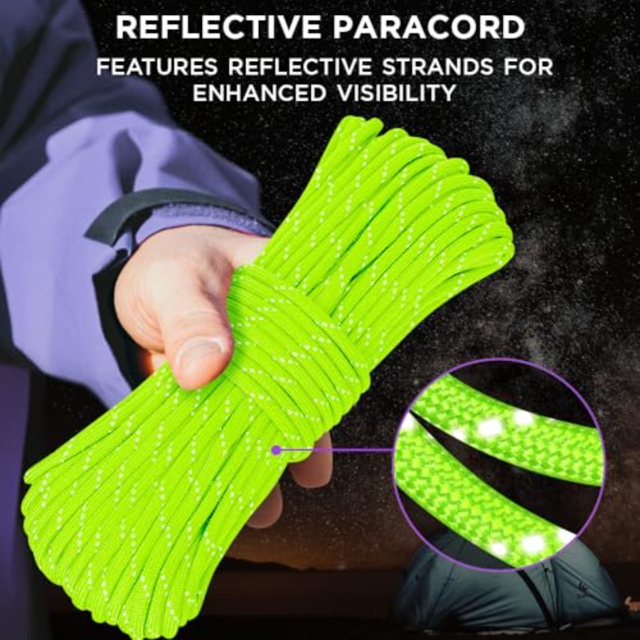 Reflective Paracord Rope 1000  - مراجعة Para Cord 1000Ft وسعره