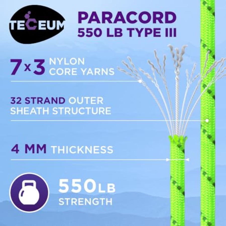 Reflective Paracord Rope 1000  - مراجعة Para Cord 1000Ft وسعره