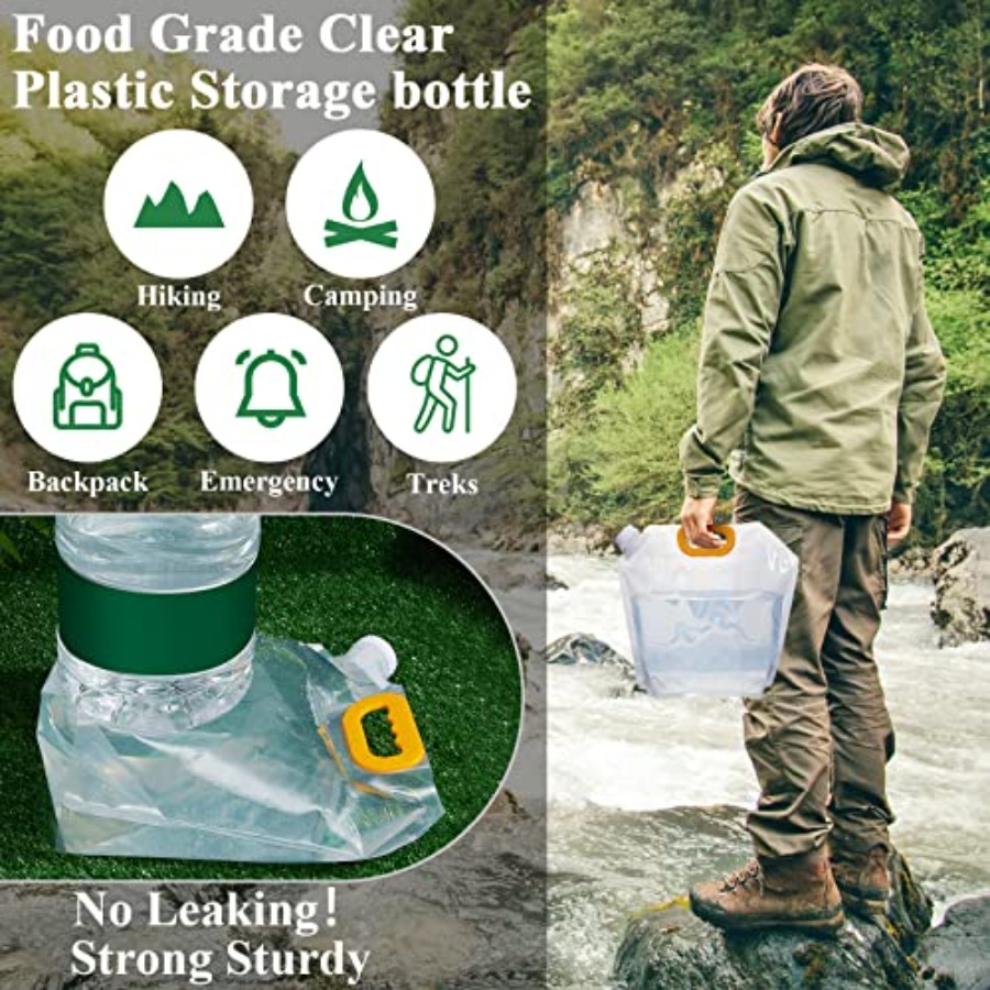 12 Pack 1.3 Gallon Collapsible - مراجعة Water Bag Collapsible وسعره