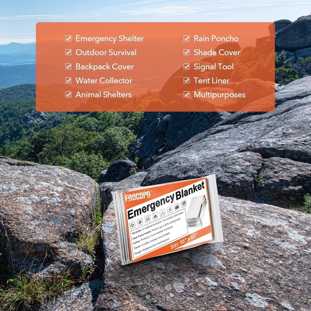6 Pack Emergency Mylar Blanket - مراجعة Survival Blanket Reflective وسعره