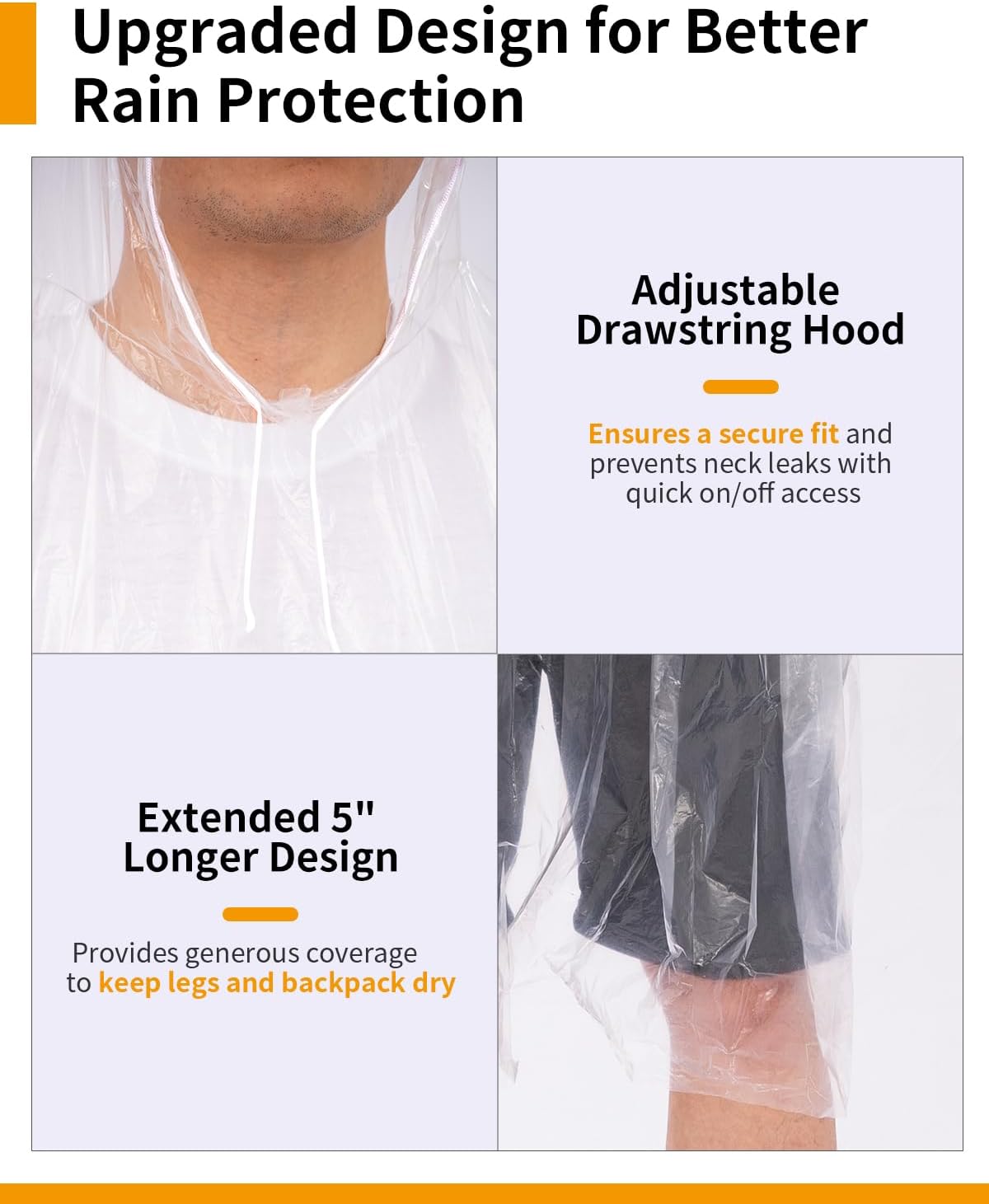 Extra Long Rain Ponchos for Ad - مراجعة Emergency Poncho Rain وسعره