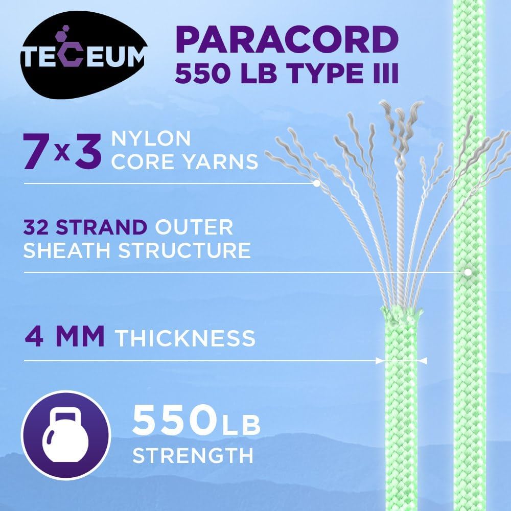 Reflective Paracord Rope 1000f - مراجعة Para Cord 1000Ft وسعره