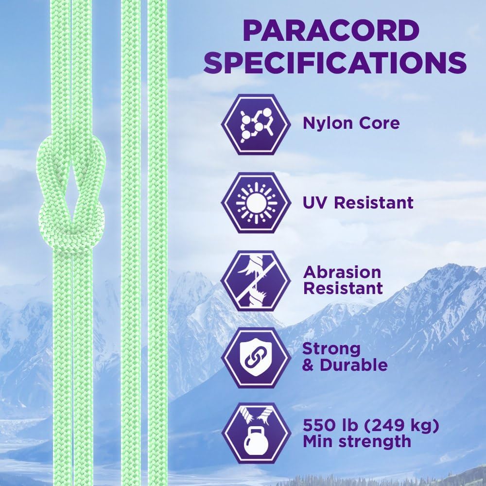 Reflective Paracord Rope 1000f - مراجعة Para Cord 1000Ft وسعره