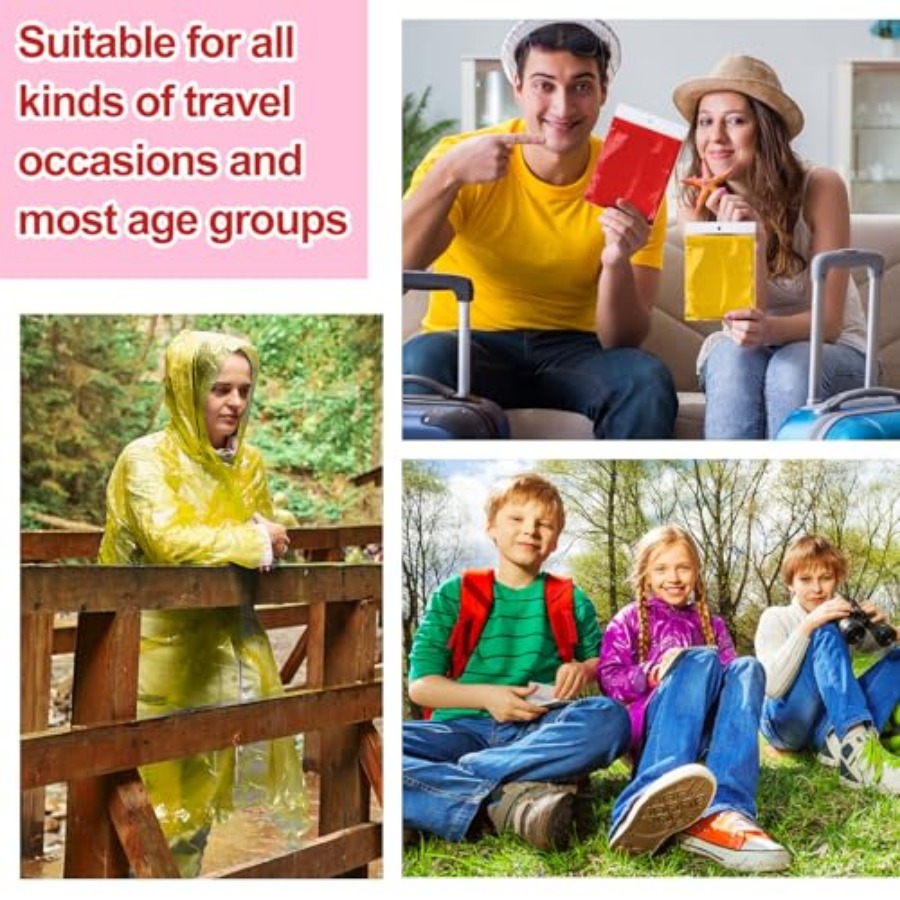 Handepo 100 Pack of Adult Rain - مراجعة Emergency Poncho Rain وسعره