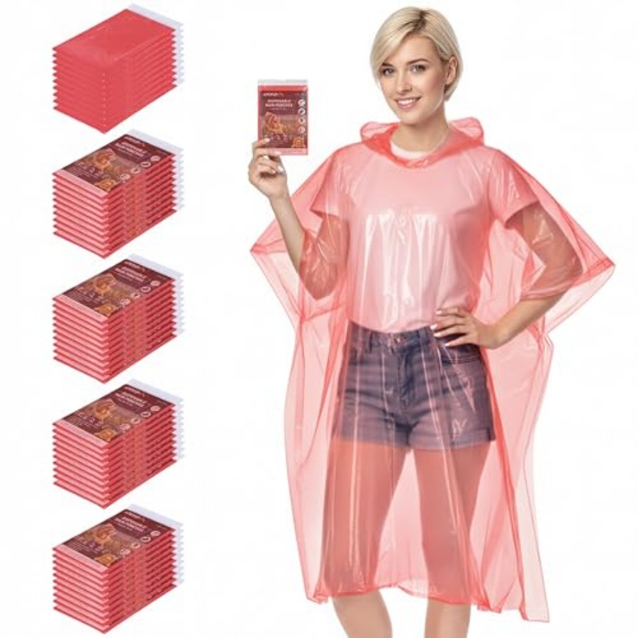 APEXUP Disposable Rain Ponchos - مراجعة Emergency Poncho Rain وسعره