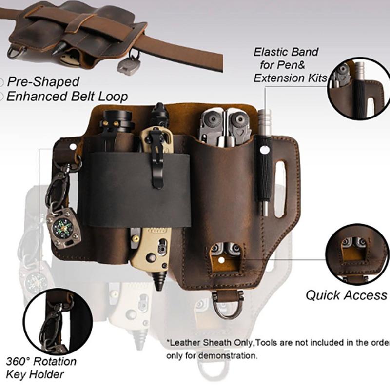 Men Leather EDCs Organizer She - مراجعة Fire Starting Kit وسعره