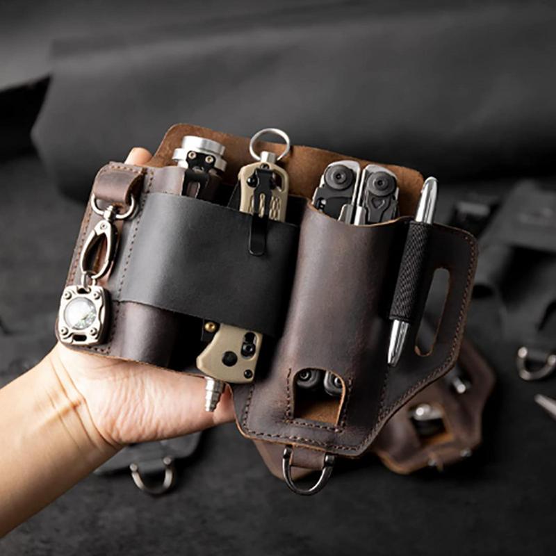 Men Leather EDCs Organizer She - مراجعة Fire Starting Kit وسعره
