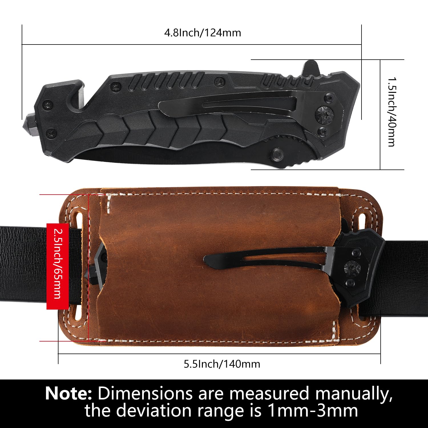 Genuine Leather EDC Folding Kn - مراجعة Fire Starting Kit وسعره