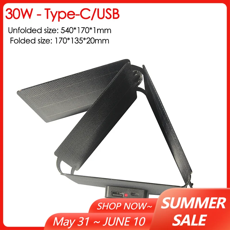 30W 60W Foldable Solar Panel B - مراجعة Solar Emergency Charger وسعره