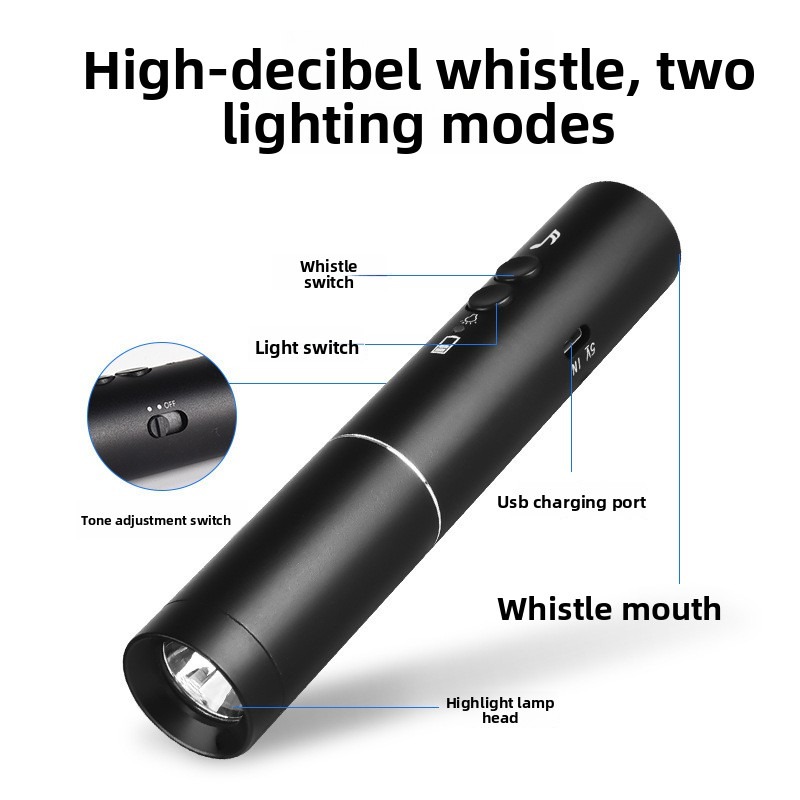 New LED Flashlight Electronic  - مراجعة Emergency Whistle Loud وسعره