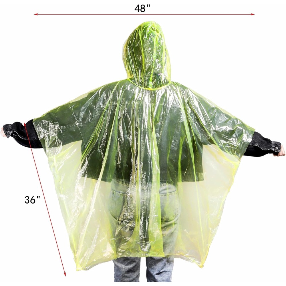 20 Pack Disposable Rain Poncho - مراجعة Emergency Poncho Rain وسعره