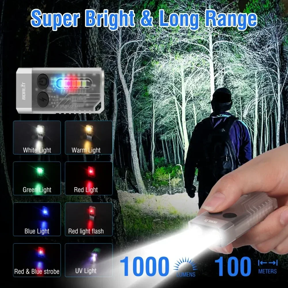 BORUiT V10 Keychain UV LED EDC - مراجعة Fishing Kit Compact وسعره