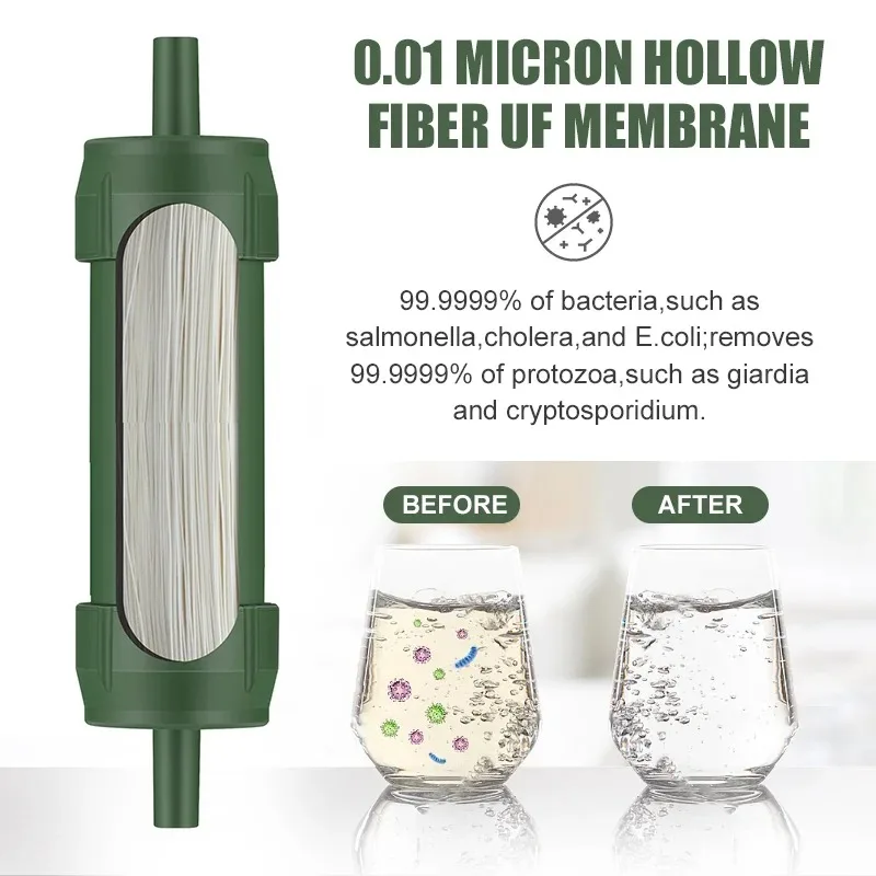 1PC Outdoor Mini Water Filter  - مراجعة Water Purification Straw وسعره