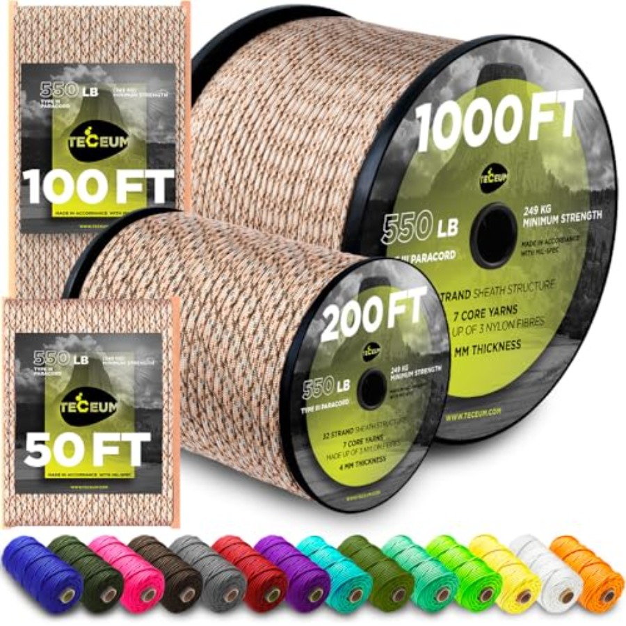 Paracord Type III 550 Desert C - مراجعة Para Cord 1000Ft وسعره