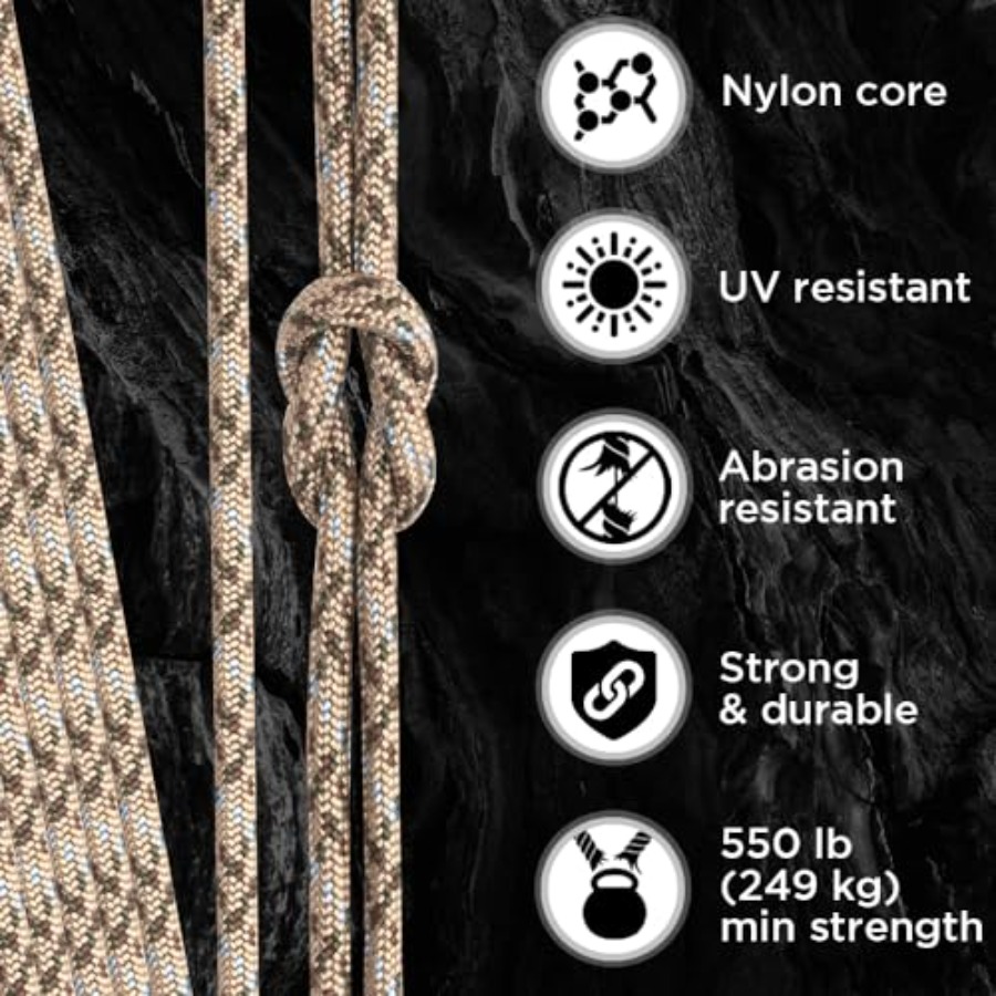 Paracord Type III 550 Desert C - مراجعة Para Cord 1000Ft وسعره