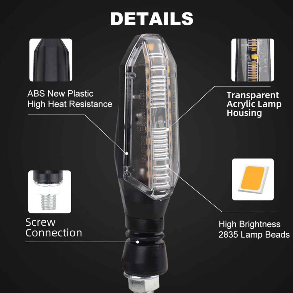 2pcs Motorcycle LED Turn Signa - مراجعة Sos Light Strobe وسعره