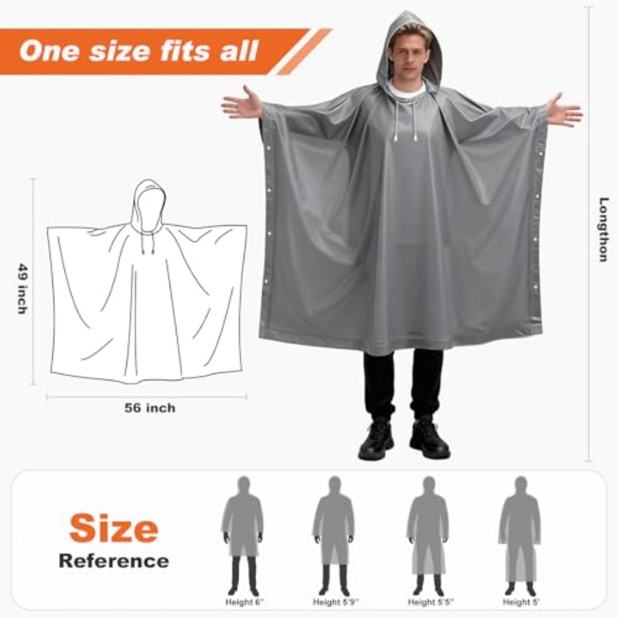 8 Pack Hooded Rain Ponchos for - مراجعة Emergency Poncho Rain وسعره