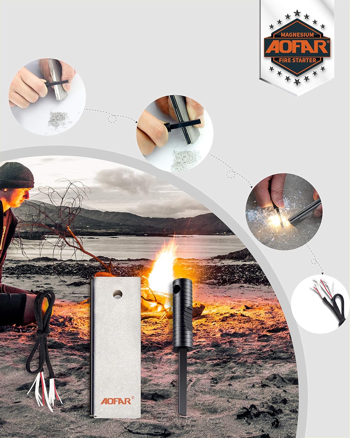 2-Pack Waterproof Fire Starter - مراجعة Magnesium Fire Starter وسعره