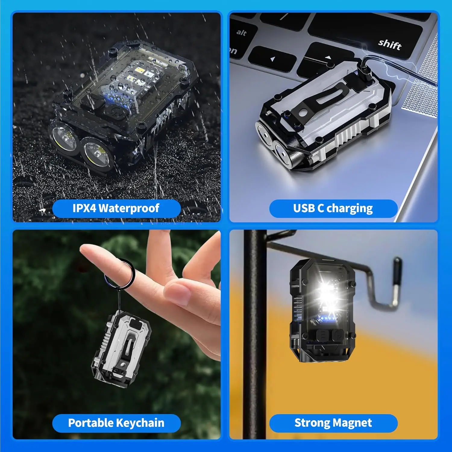 Mini COB Keychain Flashlight,C - مراجعة Fishing Kit Compact وسعره