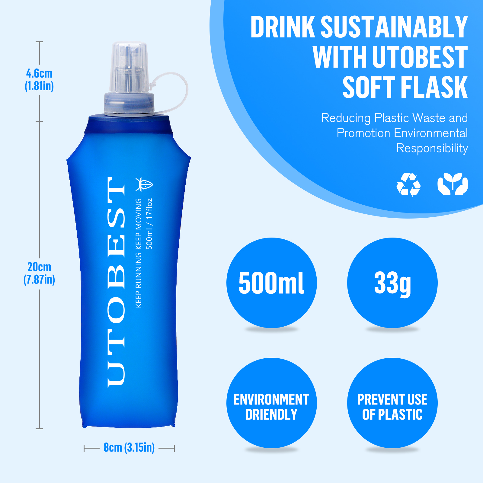 UTOBEST 250ml 350ml 500ml Soft - مراجعة Water Bag Collapsible وسعره