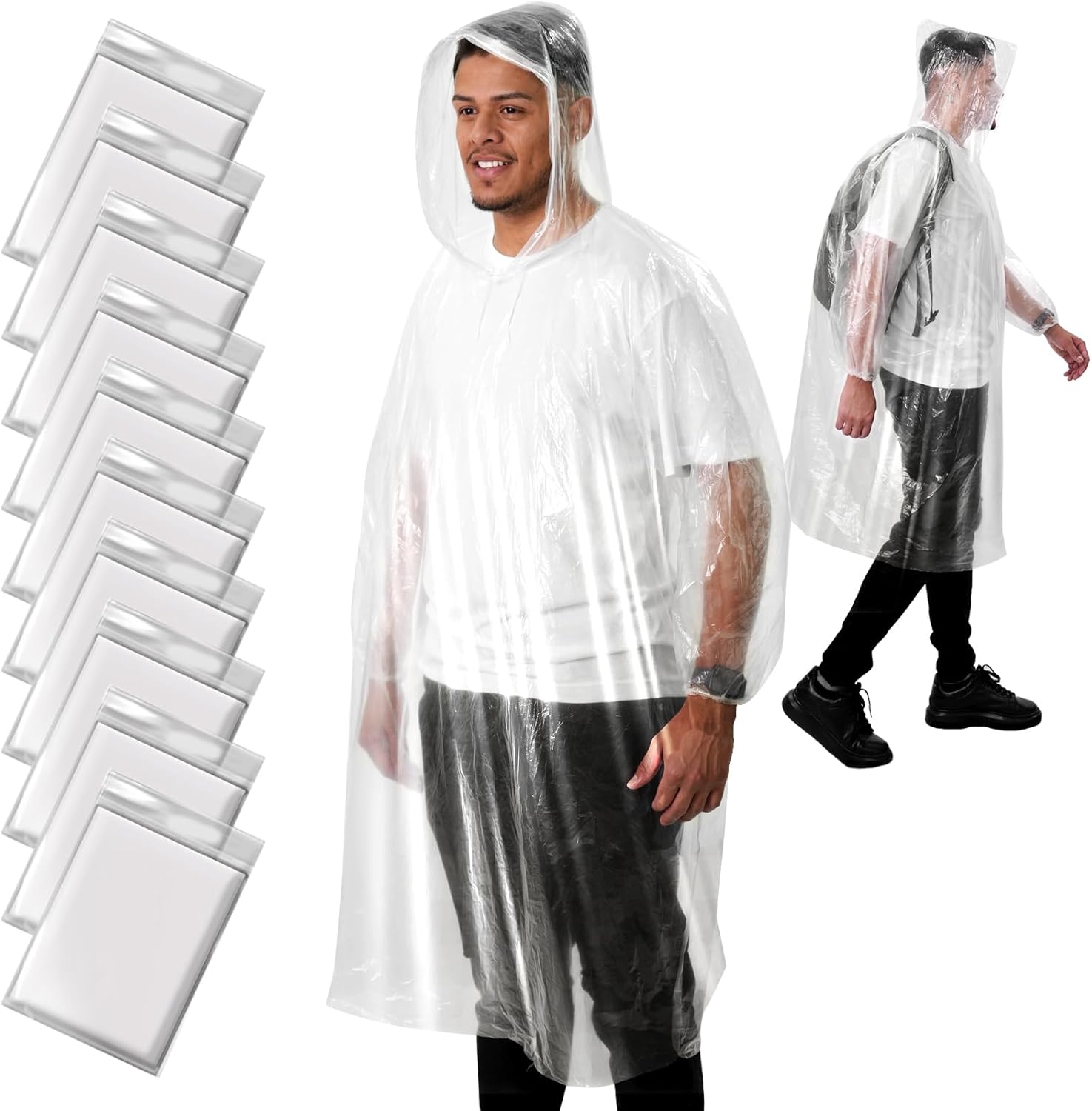 Disposable Rain Poncho for Adu - مراجعة Emergency Poncho Rain وسعره