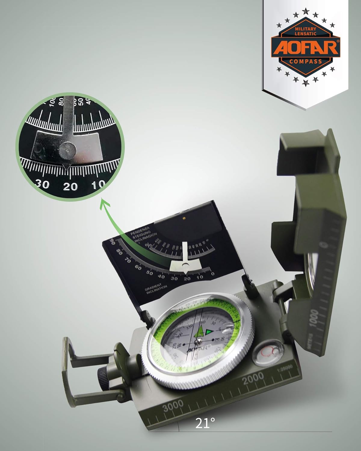 Military Compass for Hiking, L - مراجعة Compass Lensatic وسعره
