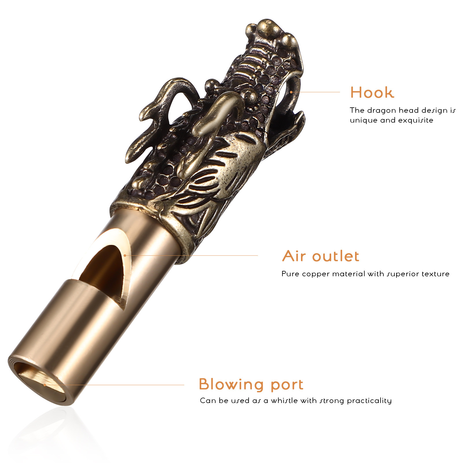 3Pcs Dragon Whistles Brass Vin - مراجعة Emergency Whistle Loud وسعره