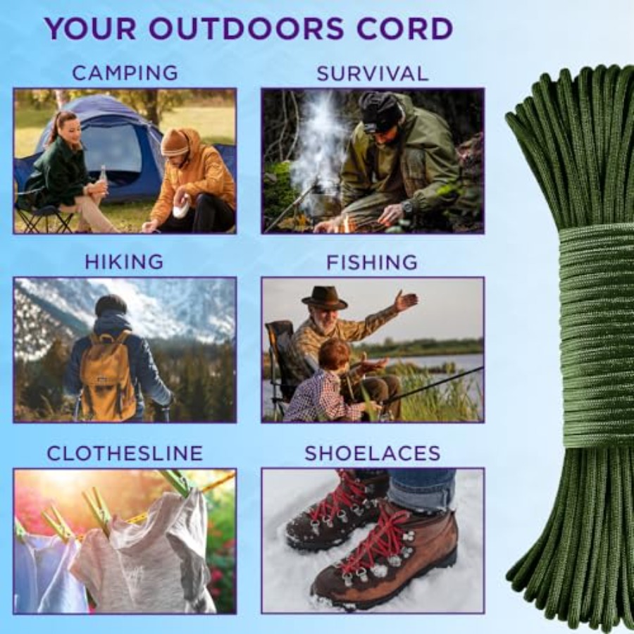 Reflective Paracord Rope 1000  - مراجعة Para Cord 1000Ft وسعره
