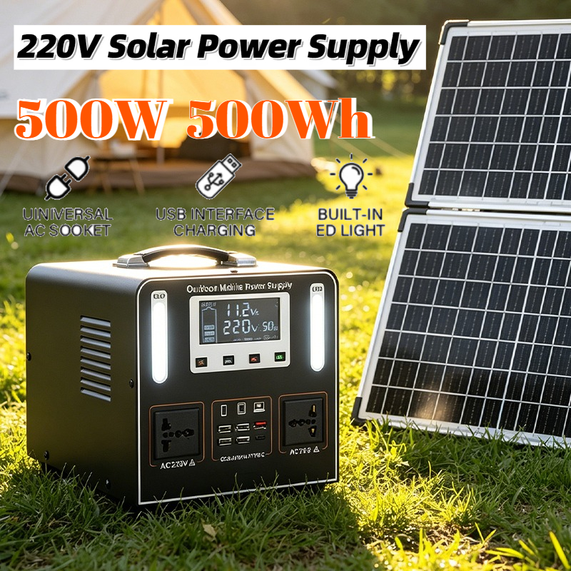 500W AC 220V Portable Power St - مراجعة Solar Emergency Charger وسعره
