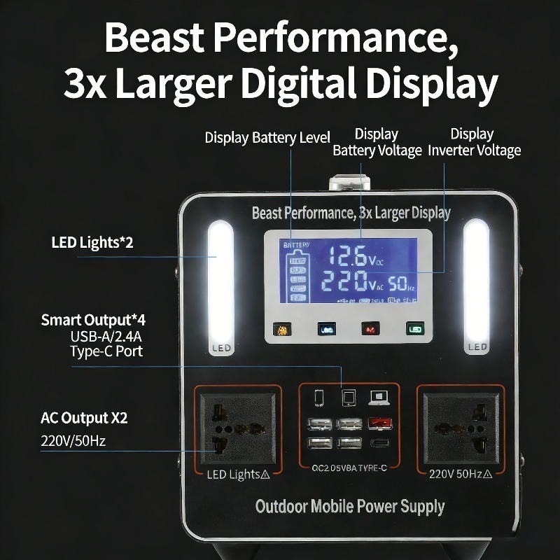 500W AC 220V Portable Power St - مراجعة Solar Emergency Charger وسعره
