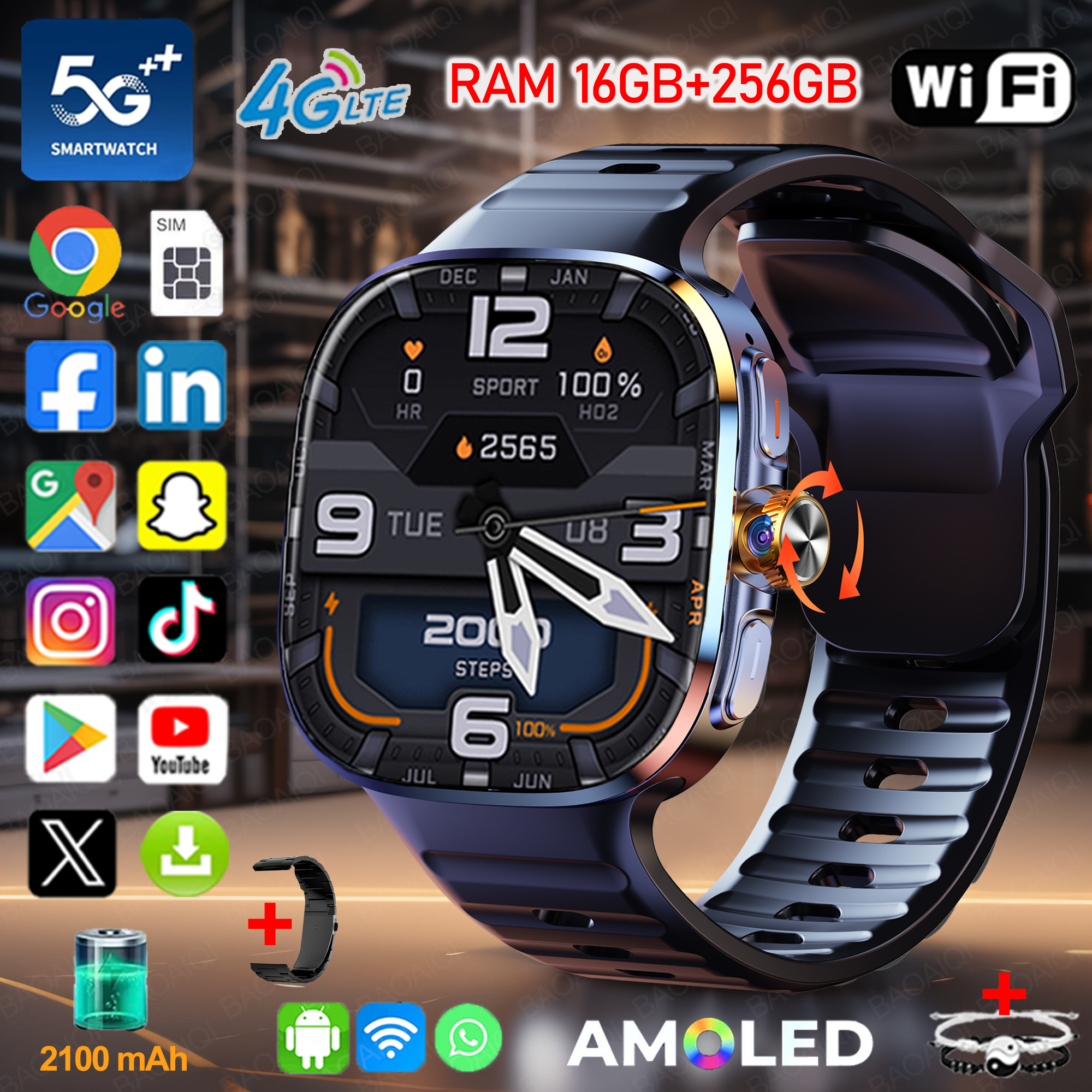 New Large Screen Smartwatch 4G - مراجعة Compass Lensatic وسعره