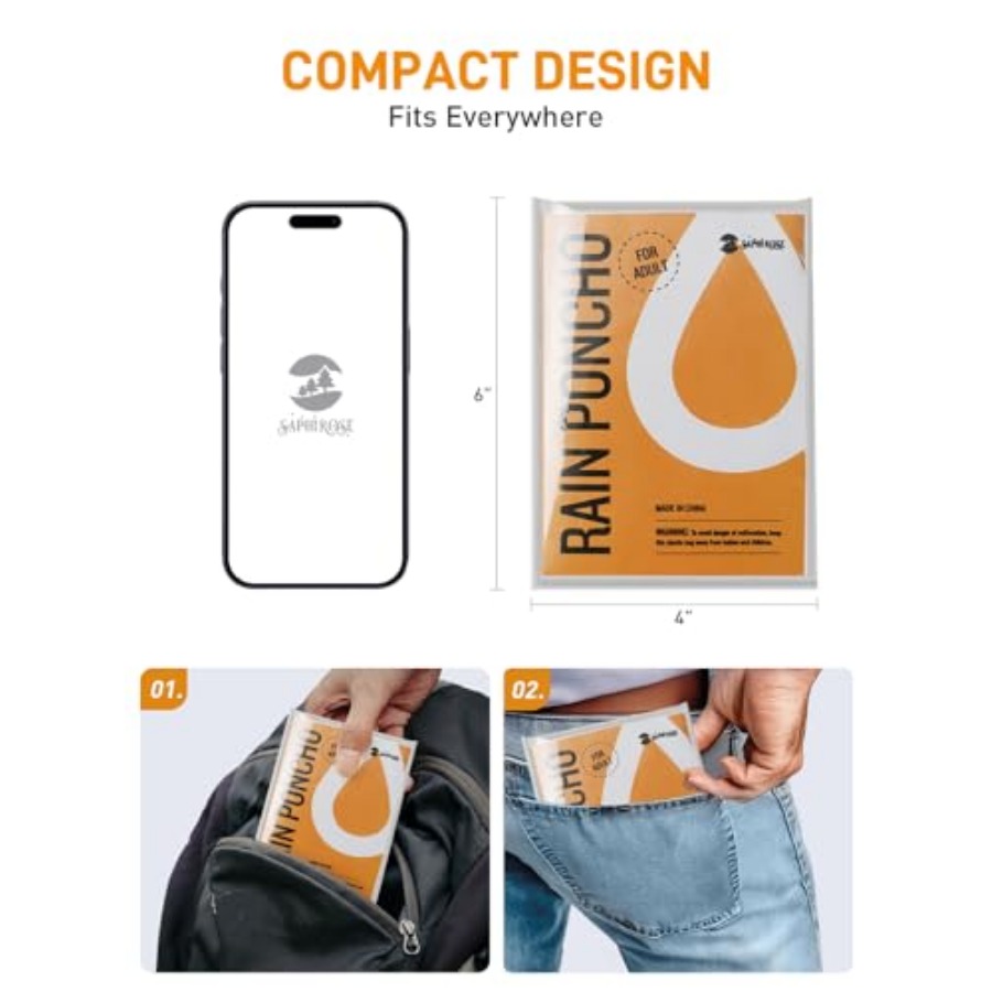 Disposable Rain Ponchos Emerge - مراجعة Emergency Poncho Rain وسعره