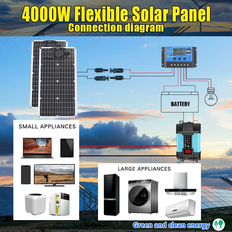 4000W Solar Panel Kit 12V To 1 - مراجعة Solar Emergency Charger وسعره