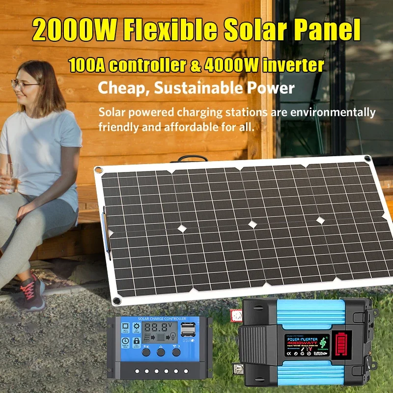 4000W Solar Panel Kit 12V To 1 - مراجعة Solar Emergency Charger وسعره
