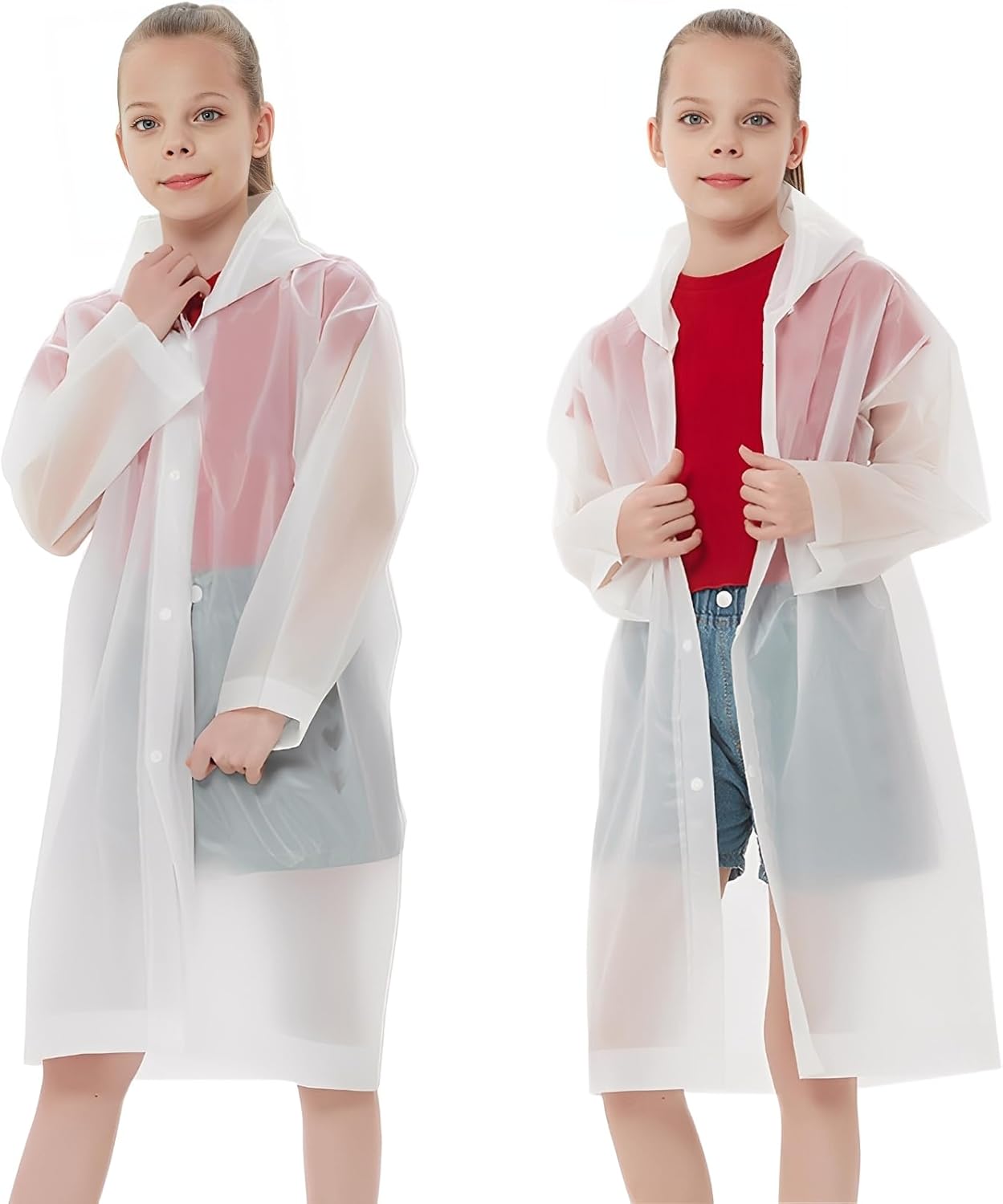 Kids Rain Ponchos Reusable wit - مراجعة Emergency Poncho Rain وسعره