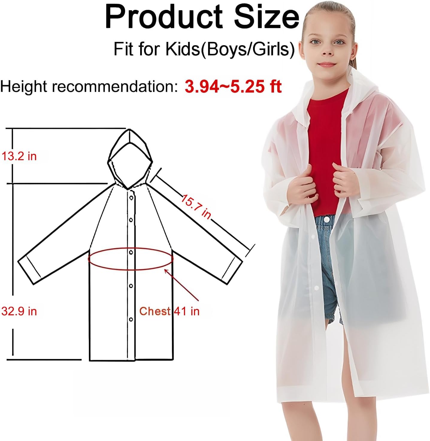 Kids Rain Ponchos Reusable wit - مراجعة Emergency Poncho Rain وسعره